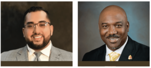 Saif Alsanied (left) and Former Inkster Mayor Patrick Wimberly.